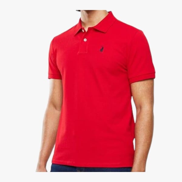 Polo Mens Stretch Pique Short Sleeve Golfer Red | Polo