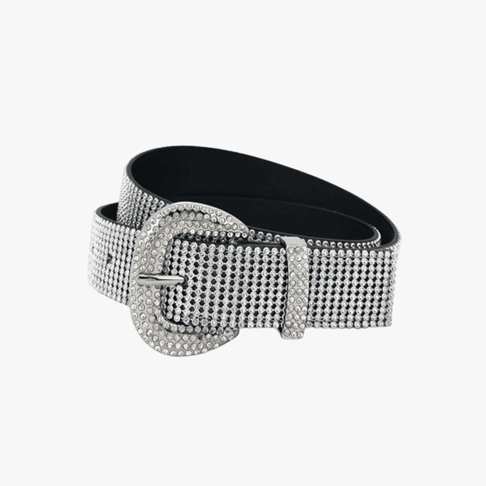 Sissy Boy Diamante Belt Diamante Hardware Silver | Sissy Boy