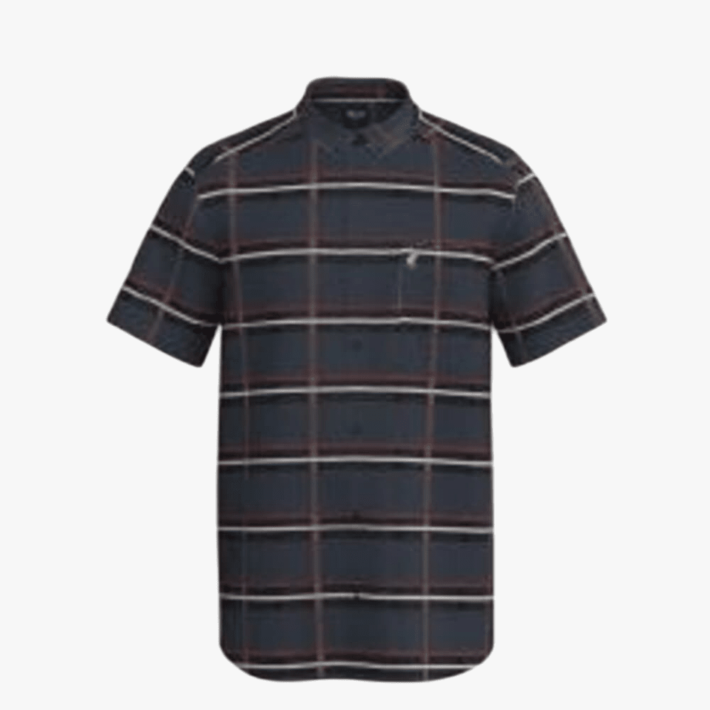 Polo Mens Bold Check Short Sleeve Shirt Navy | Polo