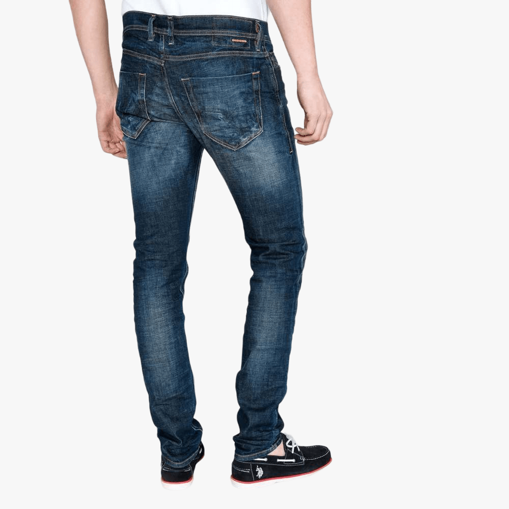 Diesel Mens Tepphar Slim-Carrot Stretch Jean Wash Indigo | Diesel