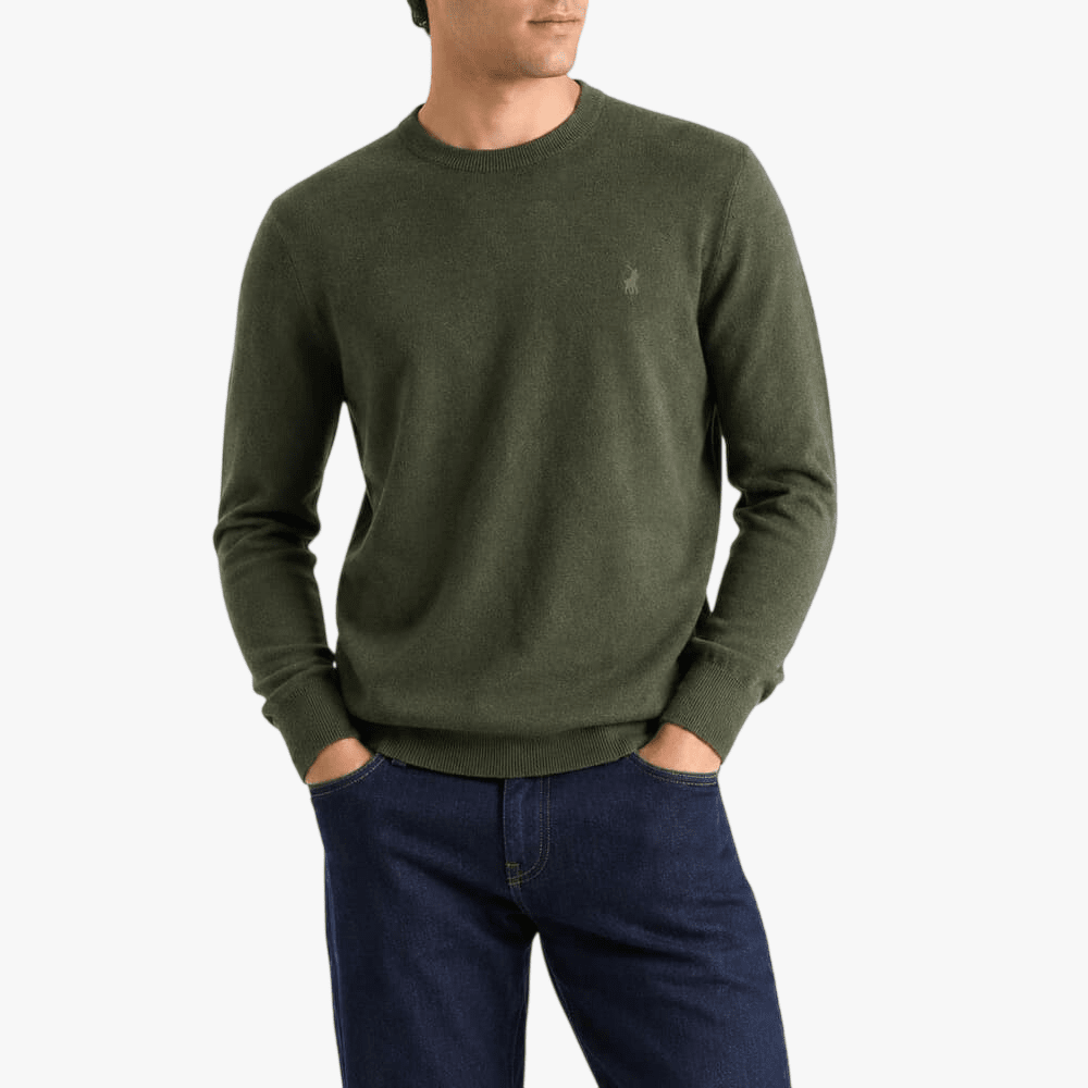 Polo Mens Essential Cotton Crew Sweater Fatigue | Polo