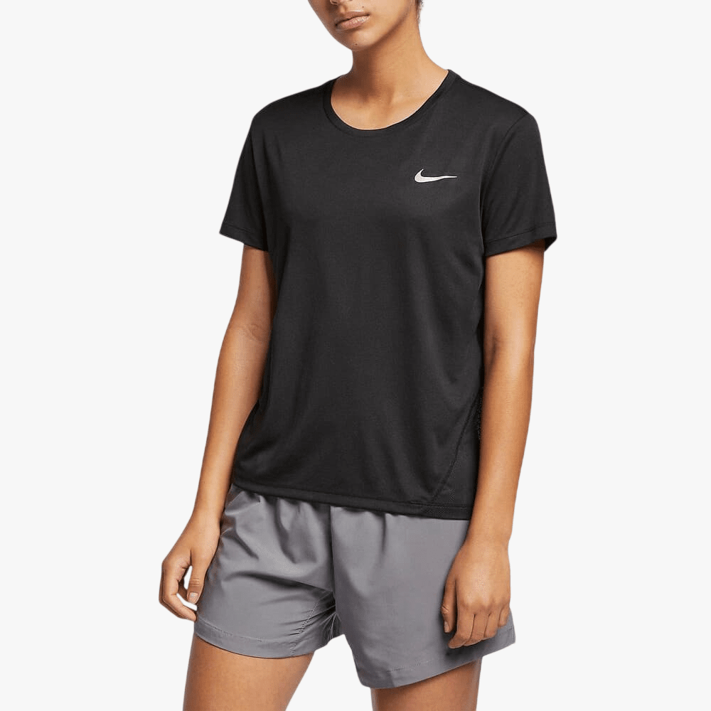 Nike Womens Miler Running Short Sleeve Tee 010 Black