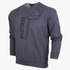 Wildebees Mens Split Logo Printerd Crew Sweater Mid Blue Melange | Wildebees
