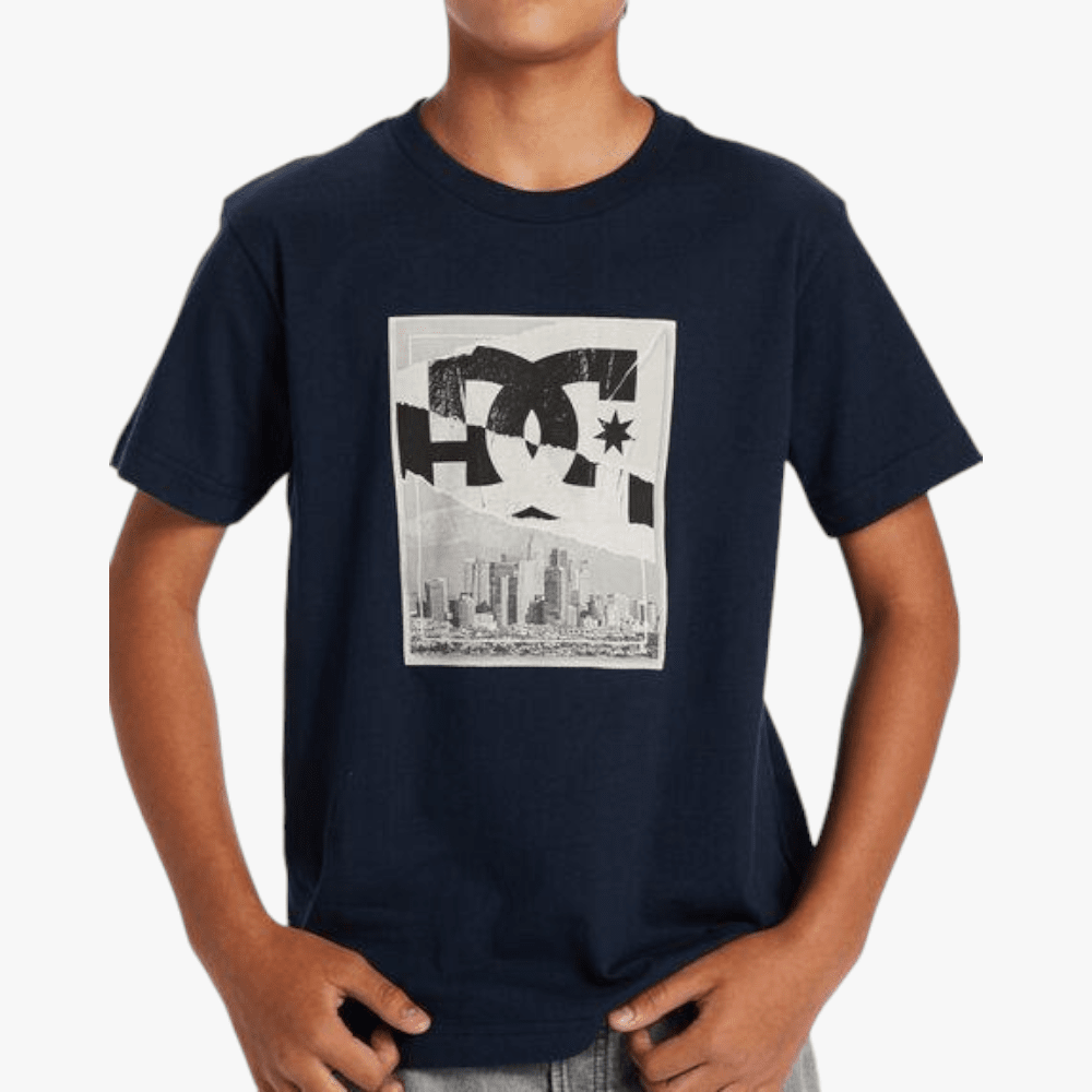 Dc Boys Notice Short Sleeve Tee Navy Blazer Dc