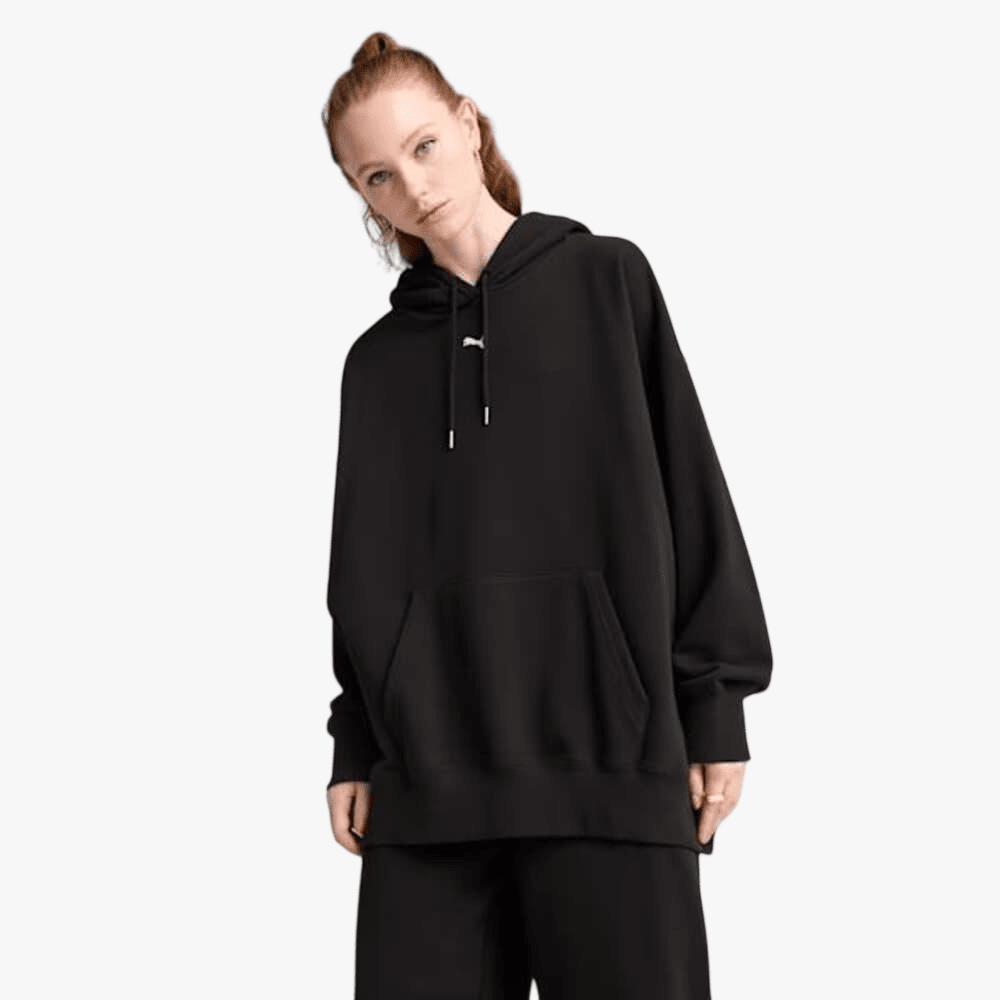 Puma Womens Wardrobe Ess Oversized Hoodie Black | Puma