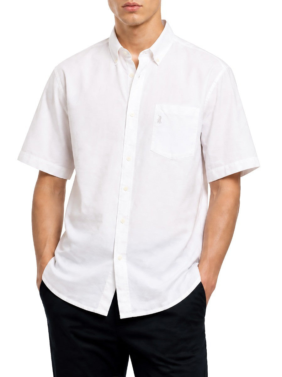 Polo Mens Short Sleeve Oxford Shirt White