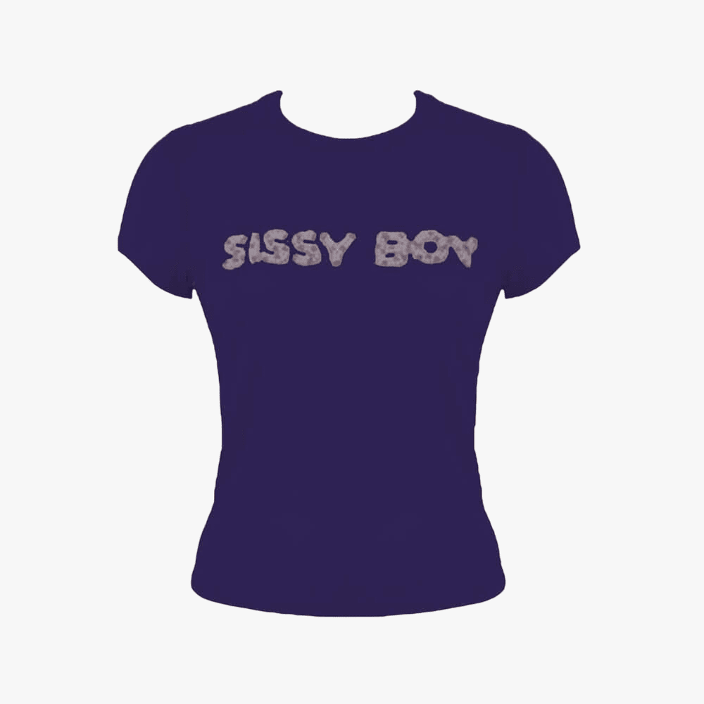 Sissy Boy Girls Baby Tee With Pink And Pearl Transfer Navy | Sissy Boy