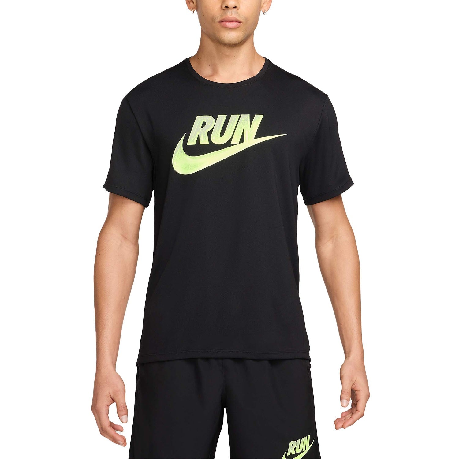 Nike Mens Dri Fit Run Tee Black