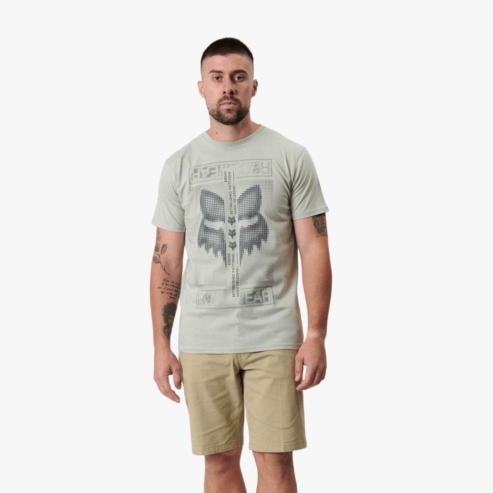 Fox Mens Throttle Head Short Sleeve Tee Grey Vintage | Fox