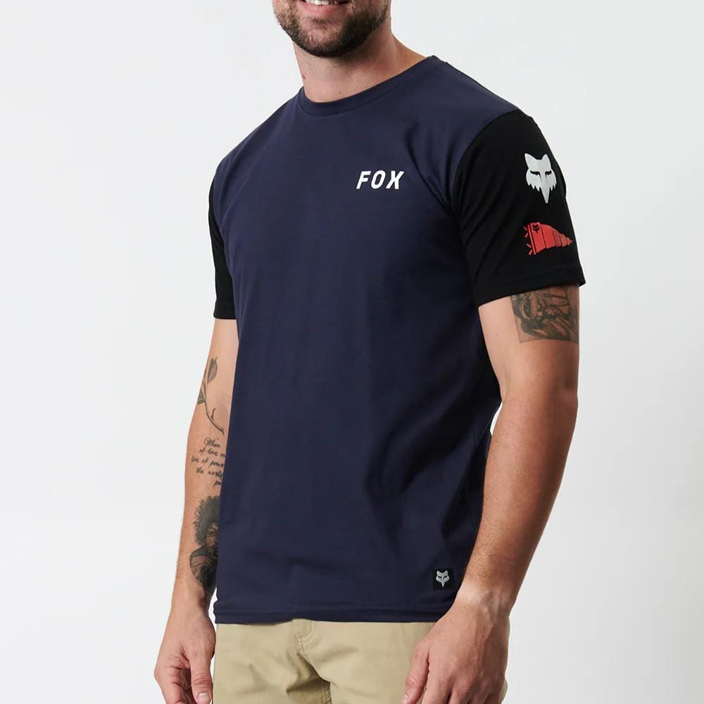 Fox Mens Rs Short Sleeve Tee Navy Fox