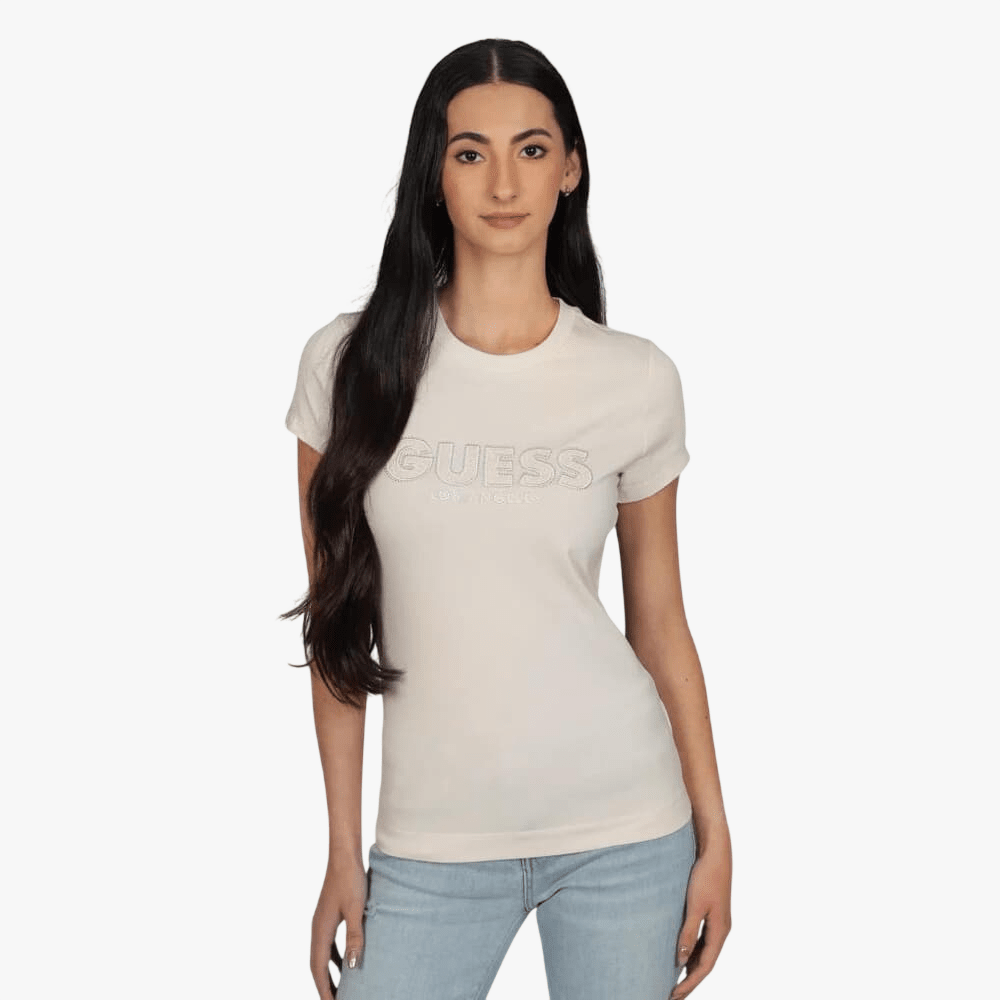 Guess Womens Sangallo Short Sleeve Tee Stone | Guess