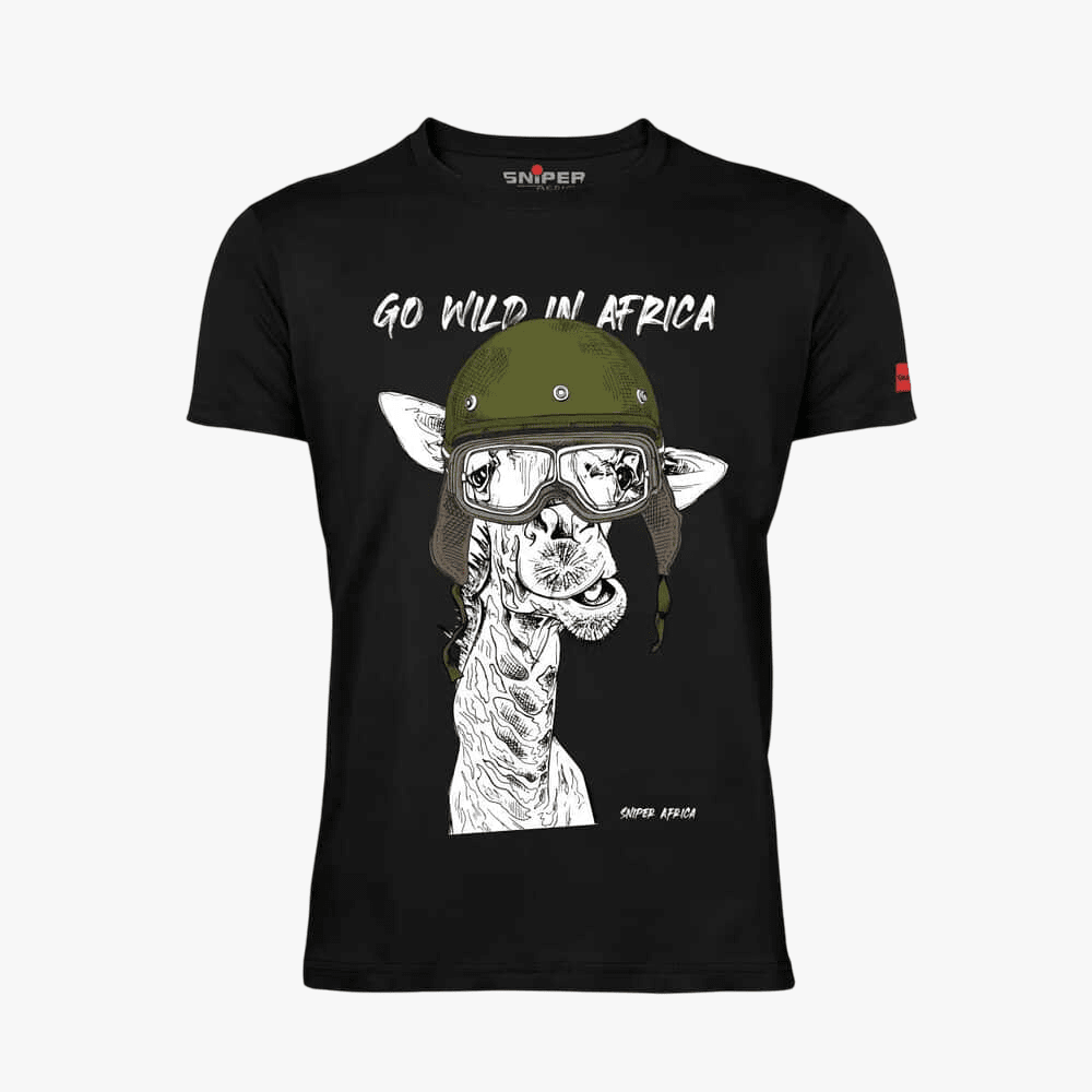 Sniper Mens Giraffe Short Sleeve Tee Black | Sniper