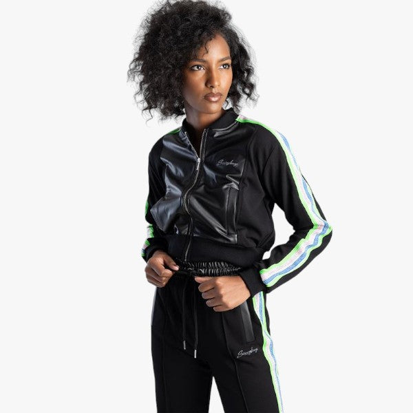 Sissy Boy Zip Through Bomber Jacket With Tape Trim