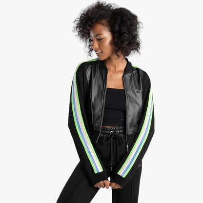 Sissy Boy Zip Through Bomber Jacket With Tape Trim