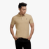 Polo Mens Carter Pique Custom Fit Short Sleeve Golfer Stone Polo
