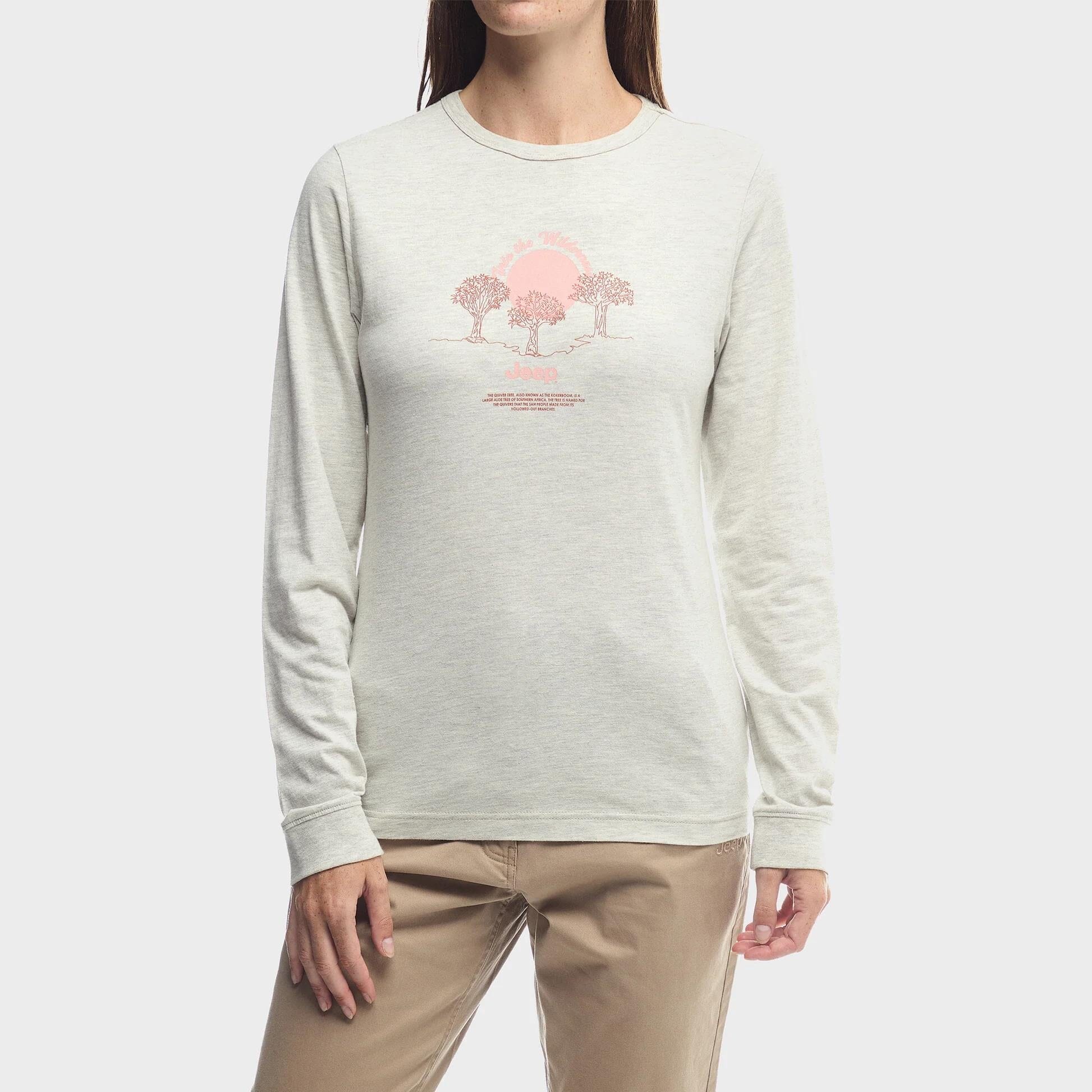 Jeep Womens Quiver Long Sleeve Tee Oatmeal | Jeep