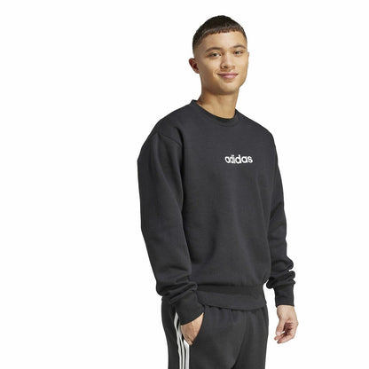 Adidas Mens Lin Fl Crew Sweater Black | Adidas