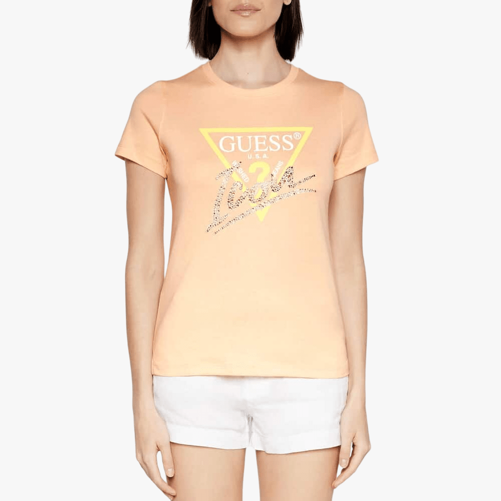 Guess Womens Icon Tee Peach | Guess