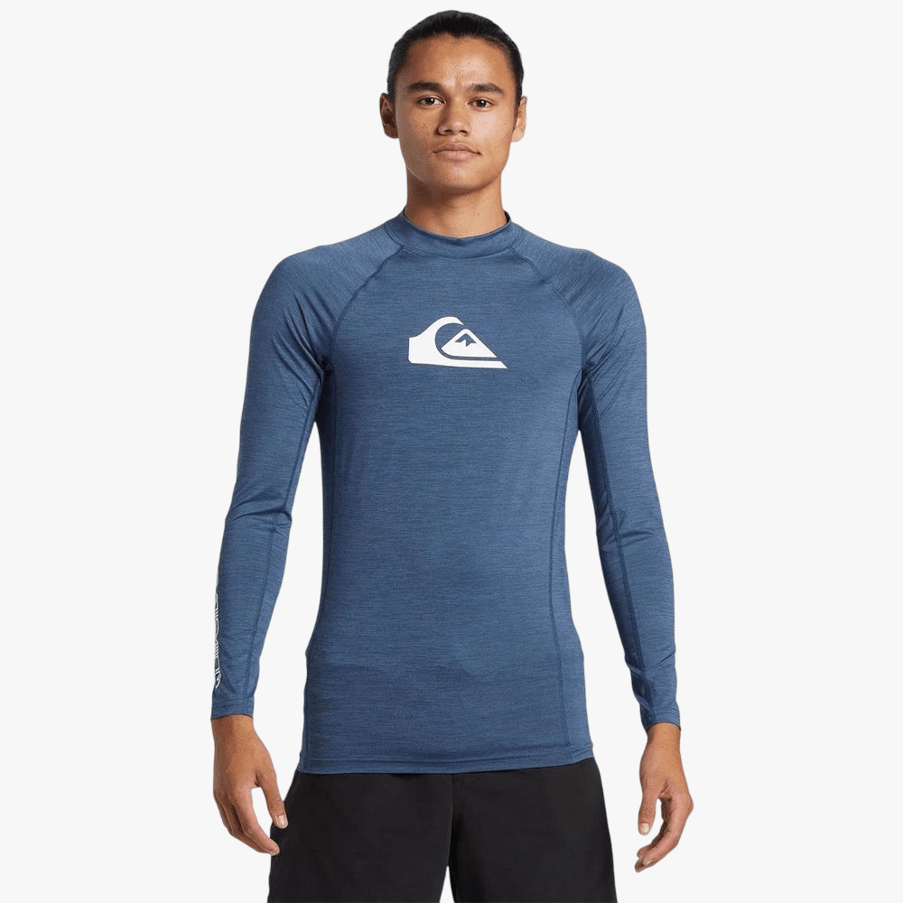 Quiksilver Mens Everyday Comp Upf50 Long Sleeve Rash Vest Vint Indigo Heather | Quiksilver