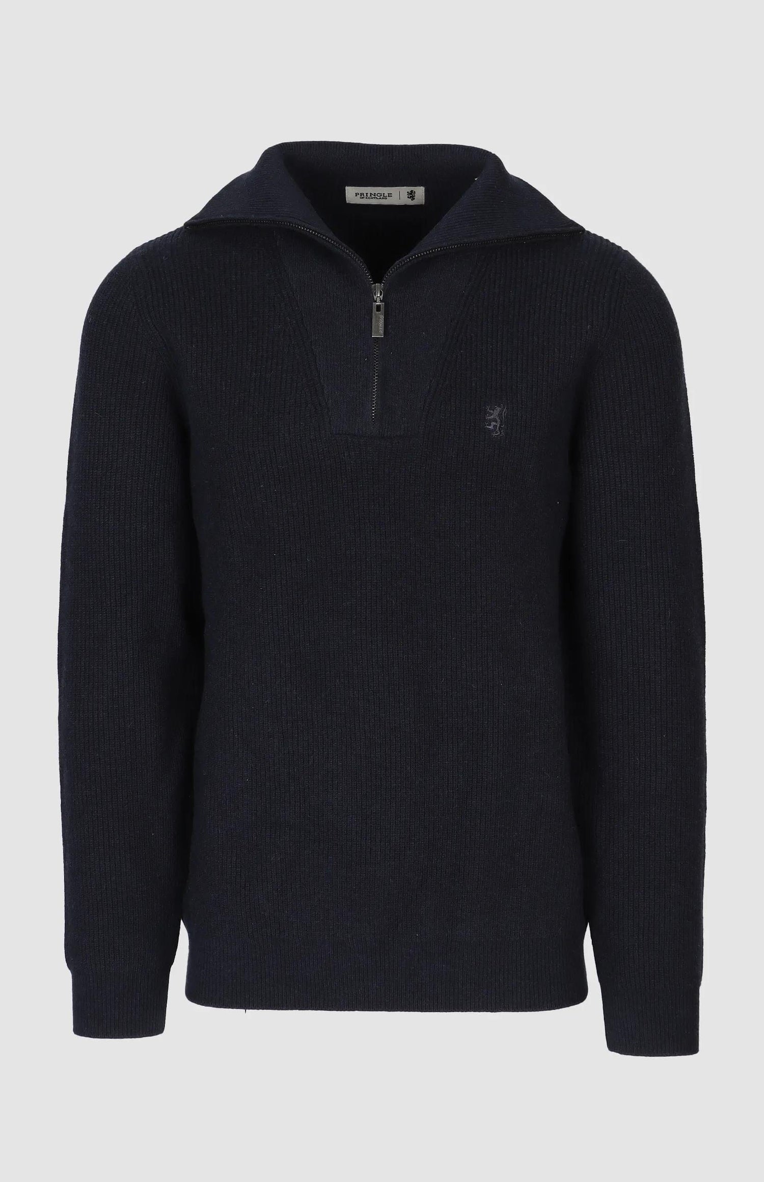 Pringle Mens Kyle 1/4 Zip Ribbed Knit Sweater Navy | Pringle