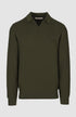 Pringle Mens Brian Collar Textured Knit Jersey Olive | Pringle