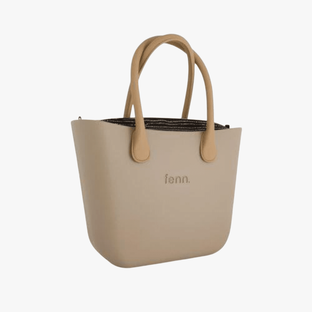 Fenn Original Stone Handbag P57 Inner Gold Zip Light Tan Handle | Fenn