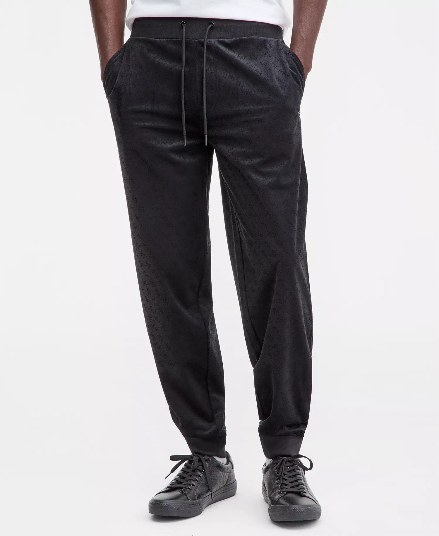 Guess Mens Cochise Cuff Pants Black