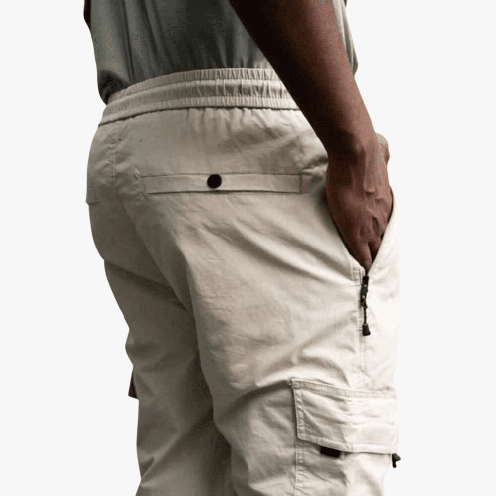 Soviet Mens Thunderbolt Elasticated Cargo Pants Stone | Soviet