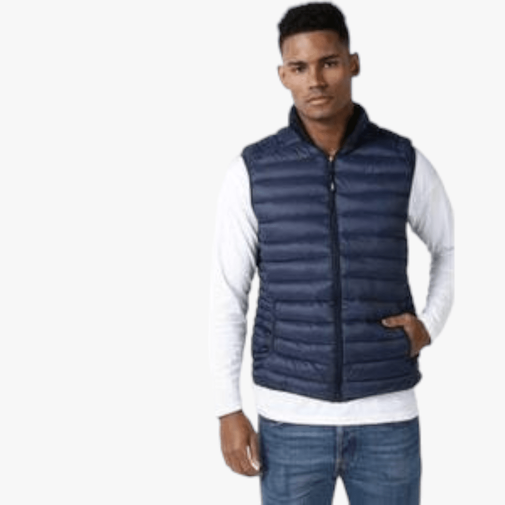 Jeep Mens Puffer Jacket Nylon Sleeveless Navy | Jeep