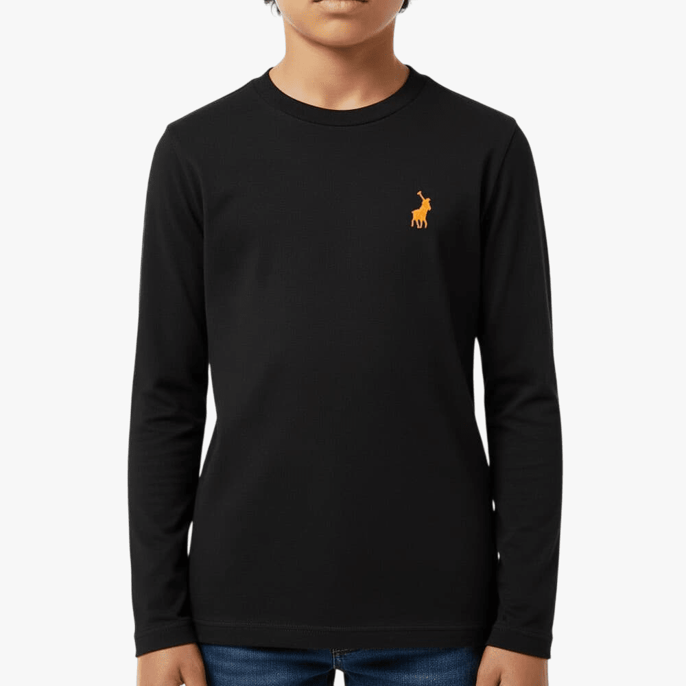 Polo Boys Ashton Long Sleeve Tee Black | Polo