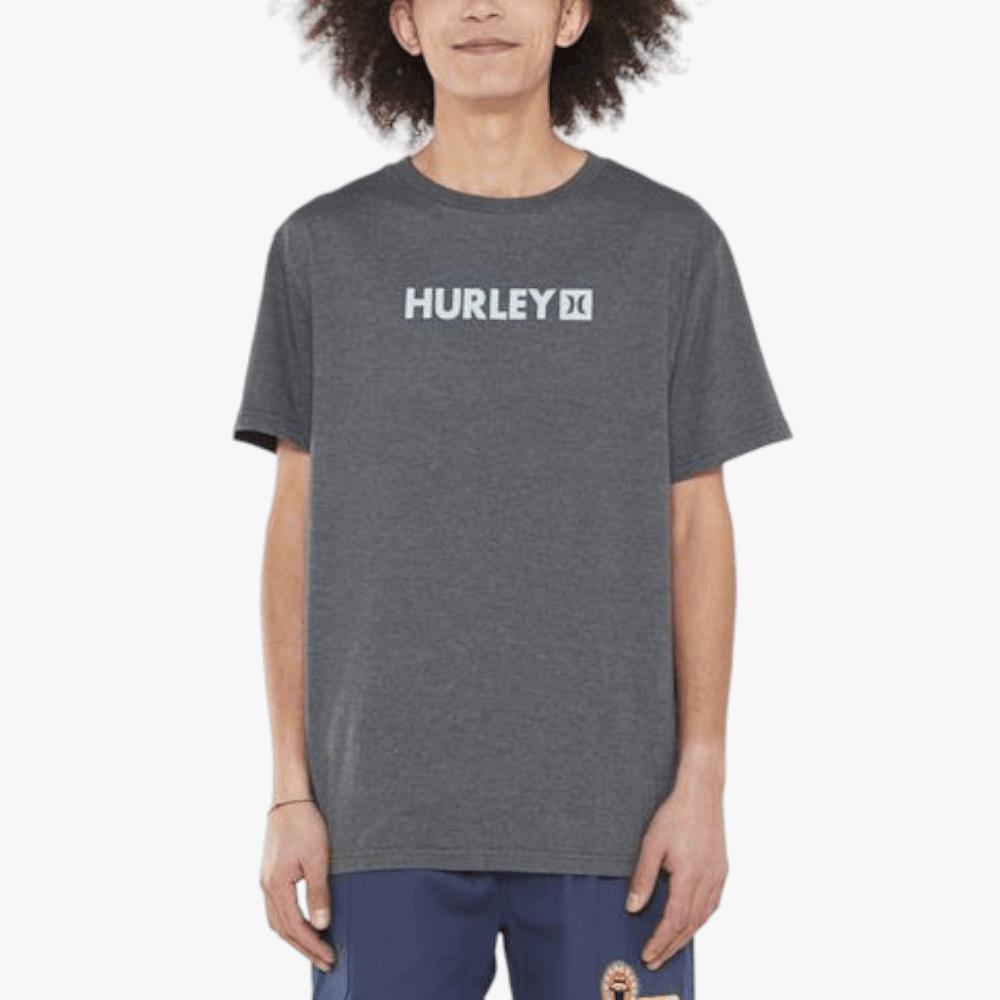 Hurley Mens Box Short Sleeve Tee Heather Black | Hurley