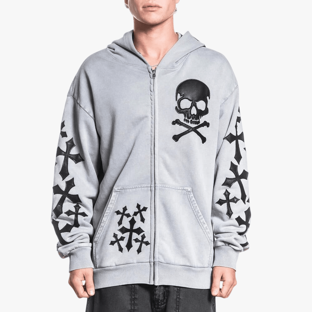 Affliction Mens Tompson Hood Silver | Affliction