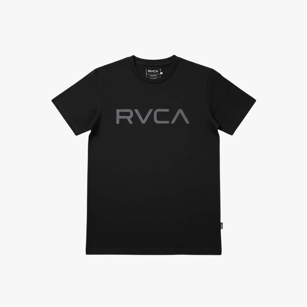Rvca Boys Big Rvca Short Sleeve Tee Black Grey Logo