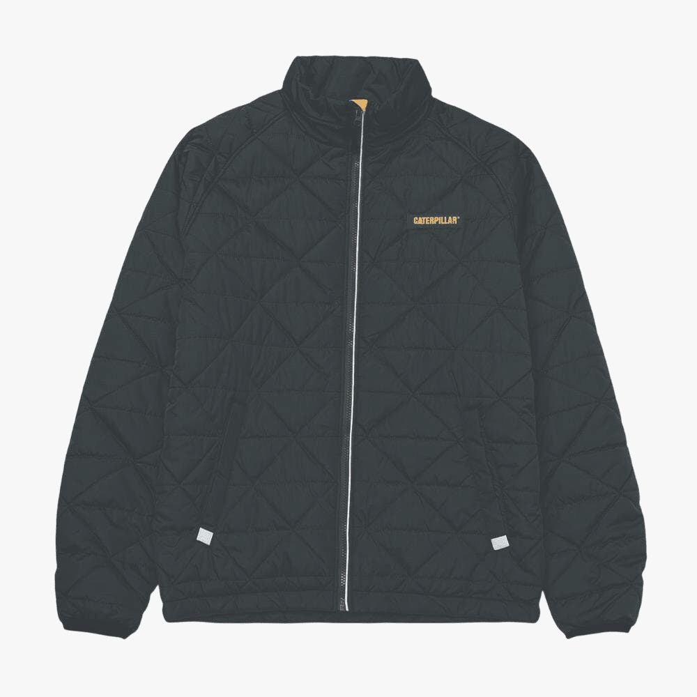 Caterpillar Mens Medium Weight Insulated Triangle Quilted Jacket Pitch Black | Caterpillar