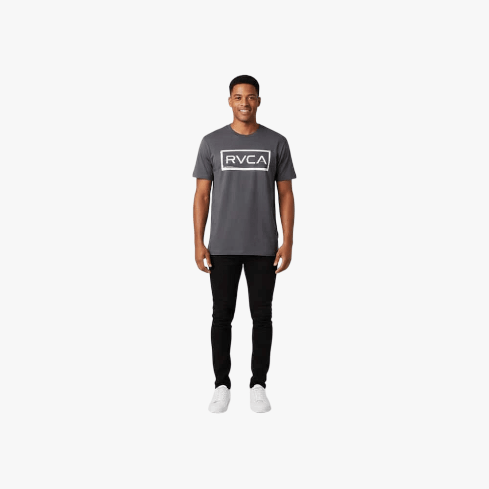 Rvca Mens Glitch Frame Short Sleeve Tee Off Black | Rvca