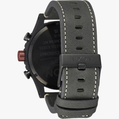 Nixon 51-30 Chrono Leather Black Pumice Charcoal | Nixon