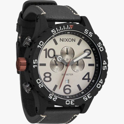 Nixon 51-30 Chrono Leather Black Pumice Charcoal | Nixon