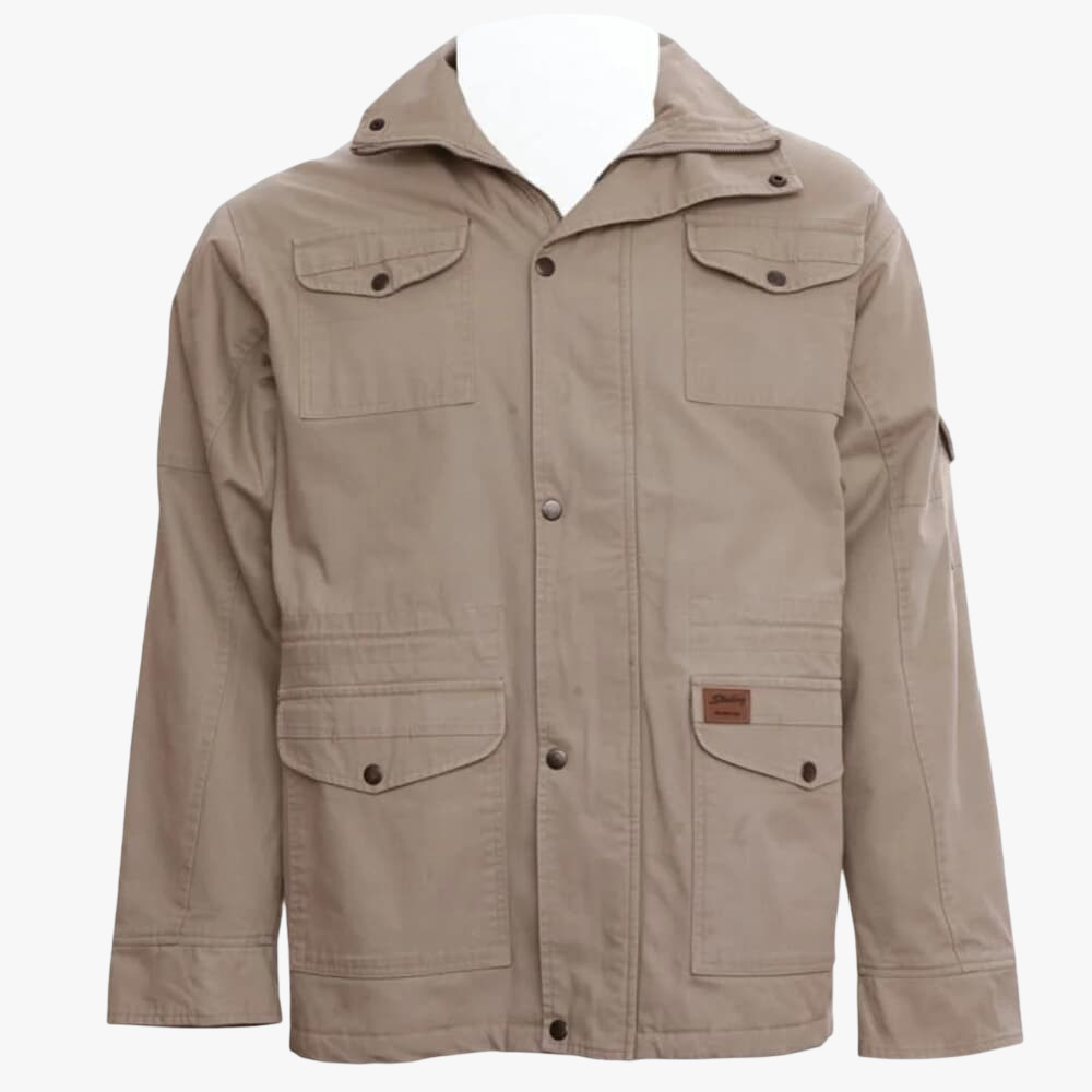 Sterling Mens Half Lined Fleece Jacket Khaki 08
