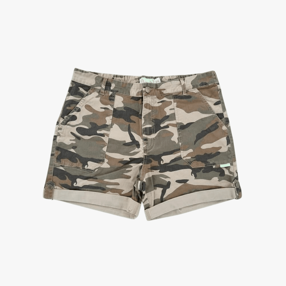 Kakiebos Womens Half Elasticated Shorts Camo A | Kakiebos