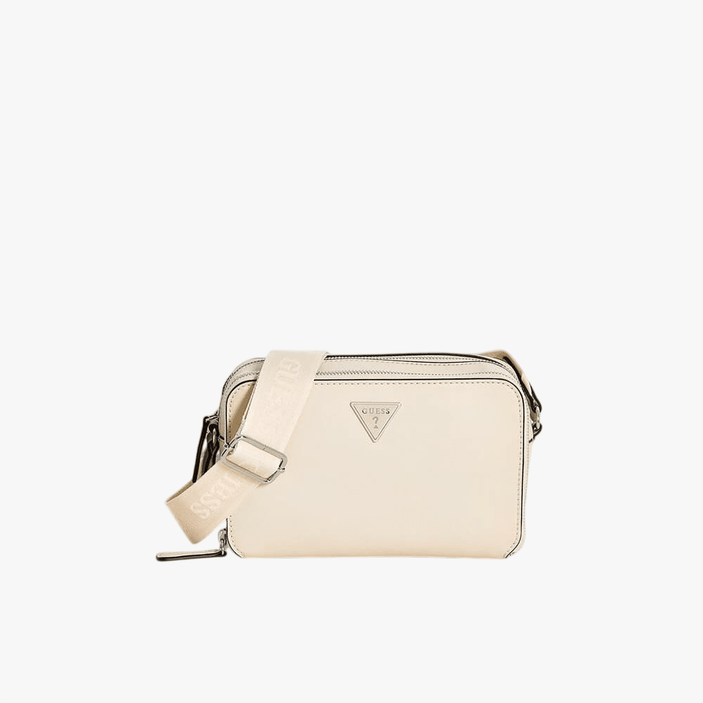 Guess Viviette Mini Dbl Zip Crossbody Bag Oatmeal | Guess