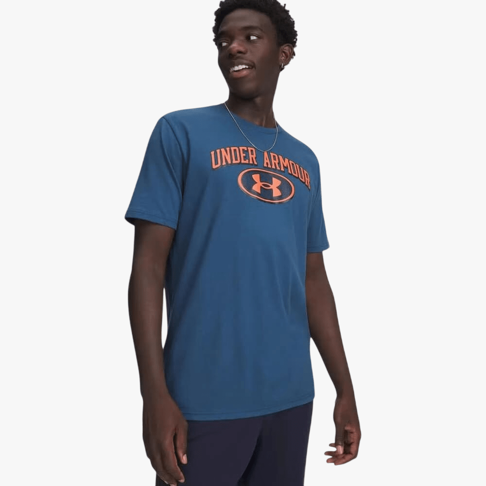 Under Armour Mens Wordmark Locker Tee 498 Wham Blue | Under Armour