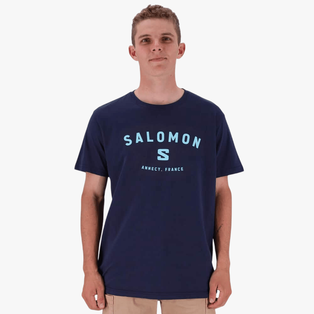 Salomon Mens Alpine Short Sleeve Tee Blue Nights | Salomon