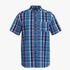 Polo Mens Bold Check Short Sleeve Shirt Blue | Polo