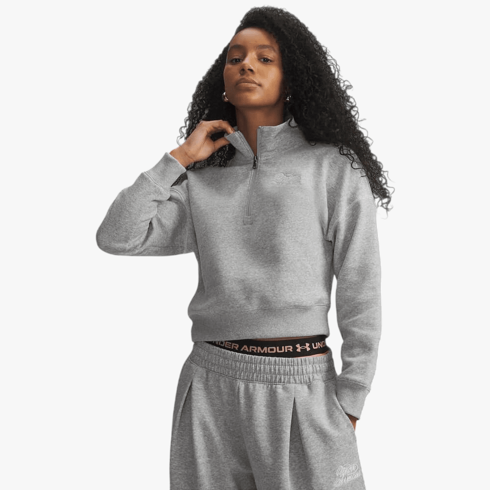 Under Armour Womens Rival Fleece Script Sweater 011 Grey