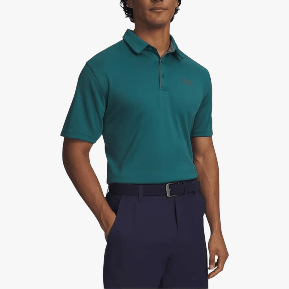 Under Armour Mens Tech Short Sleeve Golfer 338 Teal | Under Armour