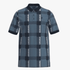 Polo Mens Printed Check Mercerised Short Sleeve Golfer Blue | Polo