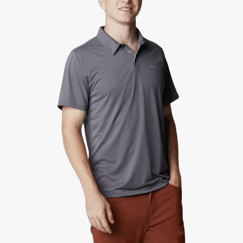 Columbia Mens Hike Polo Short Sleeve Golfer Grey | Columbia