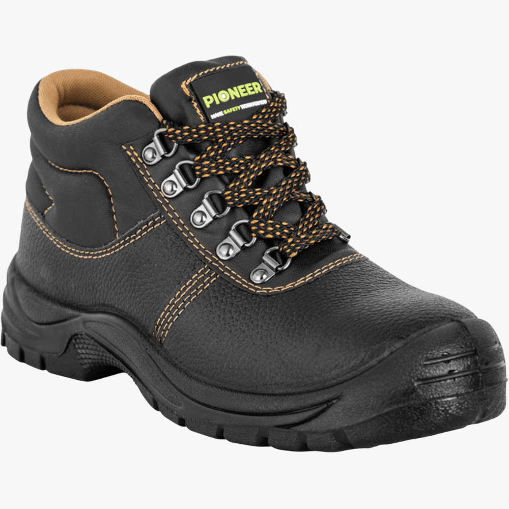 Pioneer Safety Steel Toe Steel Mid Sole Safety Boot Black | Pioneer