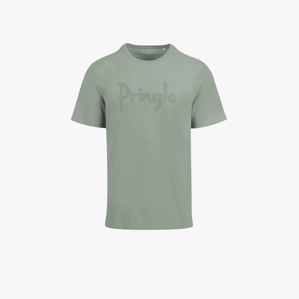 Pringle Mens Richard Raised Print Short Sleeve Tee Sage | Pringle