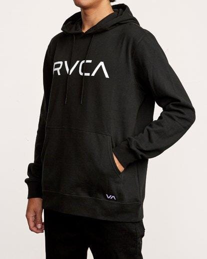 Rvca Mens Big Rvca Pullover Hoody Black | Rvca